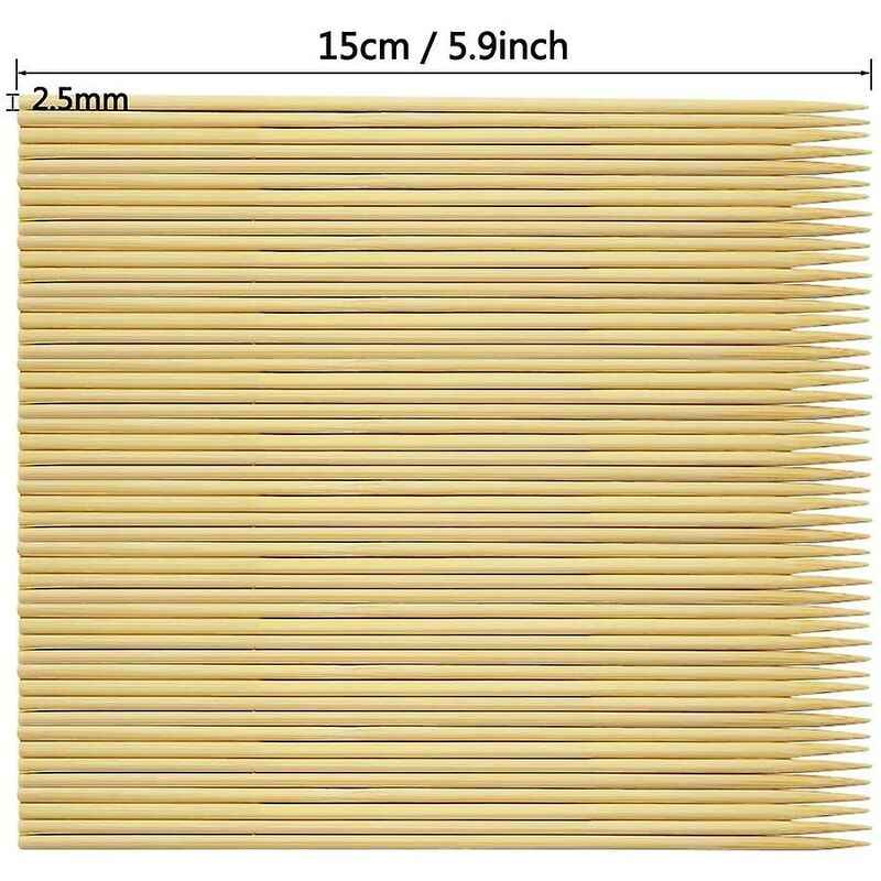 400 Wooden Bamboo Skewers Sticks For Bbq Fruit Chocolate Fondue Fountain 15Cm