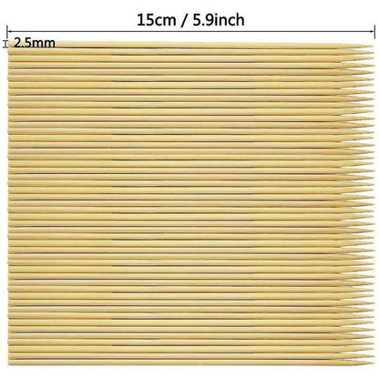 400 Wooden Bamboo Skewers Sticks For Bbq Fruit Chocolate Fondue Fountain 15Cm