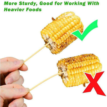 400 Wooden Bamboo Skewers Sticks For Bbq Fruit Chocolate Fondue Fountain 15Cm