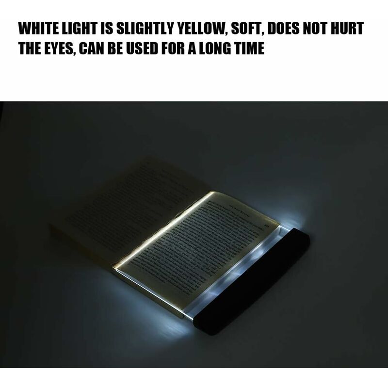 LED Reading Lamp Night Light Wedge Book Eye Care Portable Bookmark Light Bright Book Board For Reading In Bed, Car