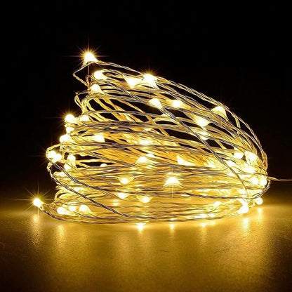 LED String Lights, [1 Pack] Battery Operated Fairy Lights With 5M 50 Warm White LEDs On Silver Wire For Bedroom, Party,