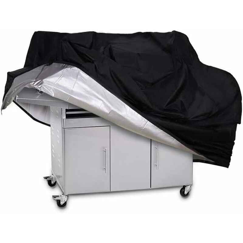 Bbq Cover, Waterproof Anti-Uv Barbecue Cover 210D Oxford Cloth Bbq Protective Cover Grill Cover - 170 61 117Cm, Black
