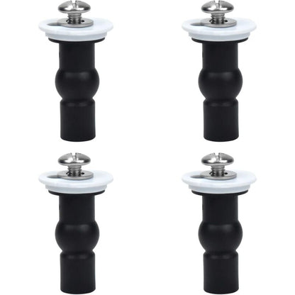 Toilet Seat Fittings, 4 Pack Toilet Seat Hinges Screws Toilet Seat Fixings Expanding Rubber Top Nuts Screws