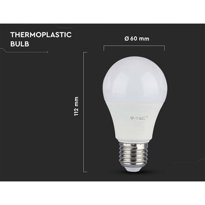 Pack Of 10 Pack Of 10 E27 9W A60 LED Bulbs - Warm White Light 4200K - 806 Lumen