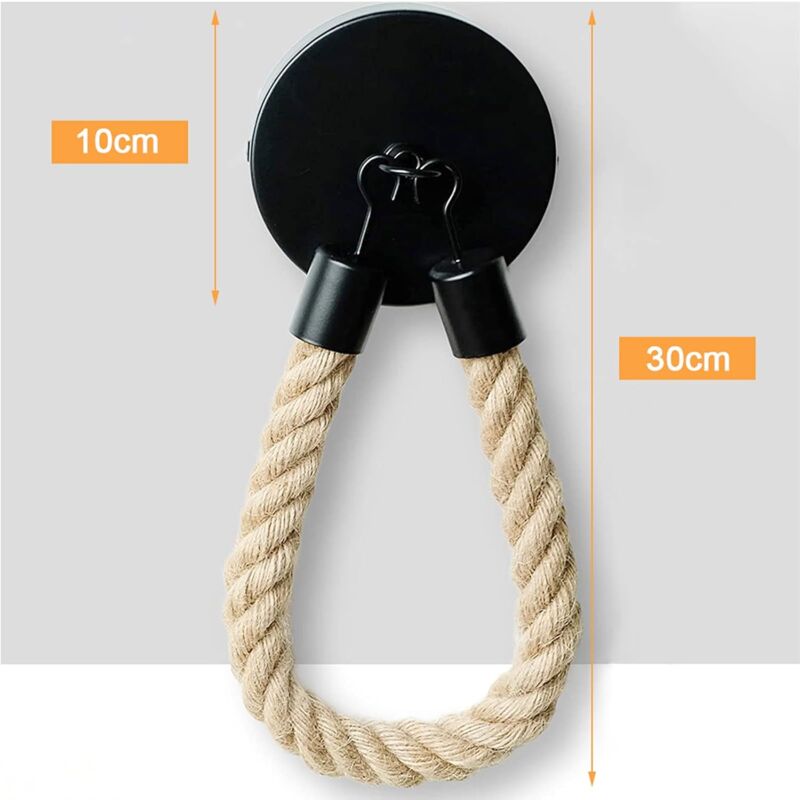 Toilet Paper Holder, Hemp ROpe Towel Holder For Bathroom And Kitchen Bathroom Paper Holder Toilet ROll Holder (Black)