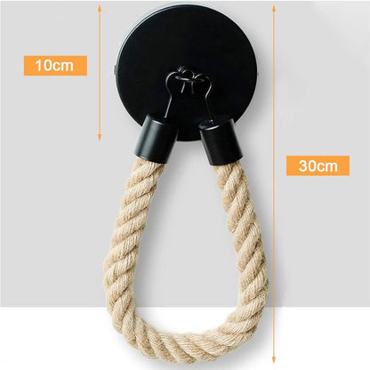 Toilet Paper Holder, Hemp ROpe Towel Holder For Bathroom And Kitchen Bathroom Paper Holder Toilet ROll Holder (Black)