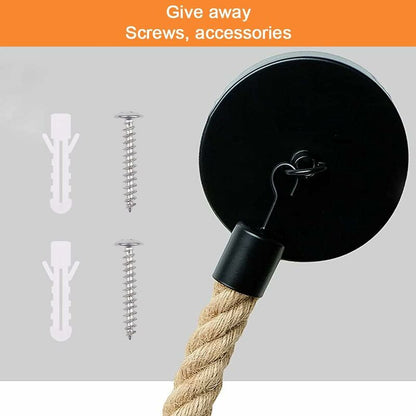 Toilet Paper Holder, Hemp ROpe Towel Holder For Bathroom And Kitchen Bathroom Paper Holder Toilet ROll Holder (Black)