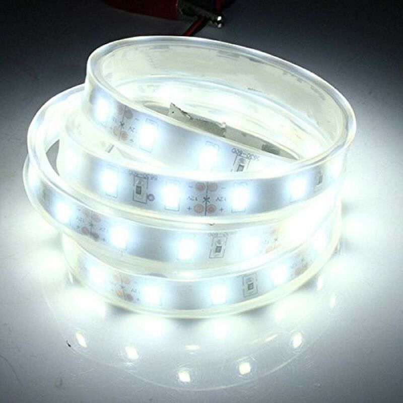 5M 5630 Smd LED Silicone Strip Light Cool White Waterproof 12V