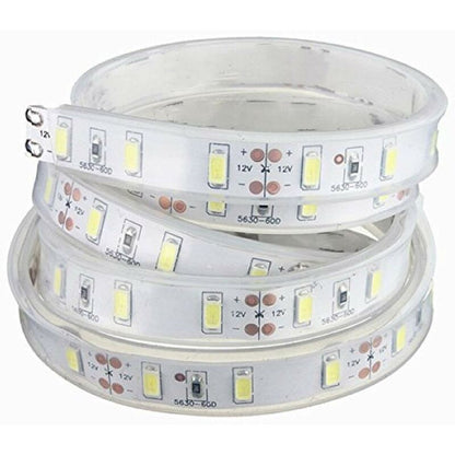5M 5630 Smd LED Silicone Strip Light Cool White Waterproof 12V