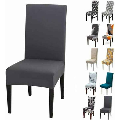 Set of 6 Universal Stretch Chair Covers - Modern - Grey