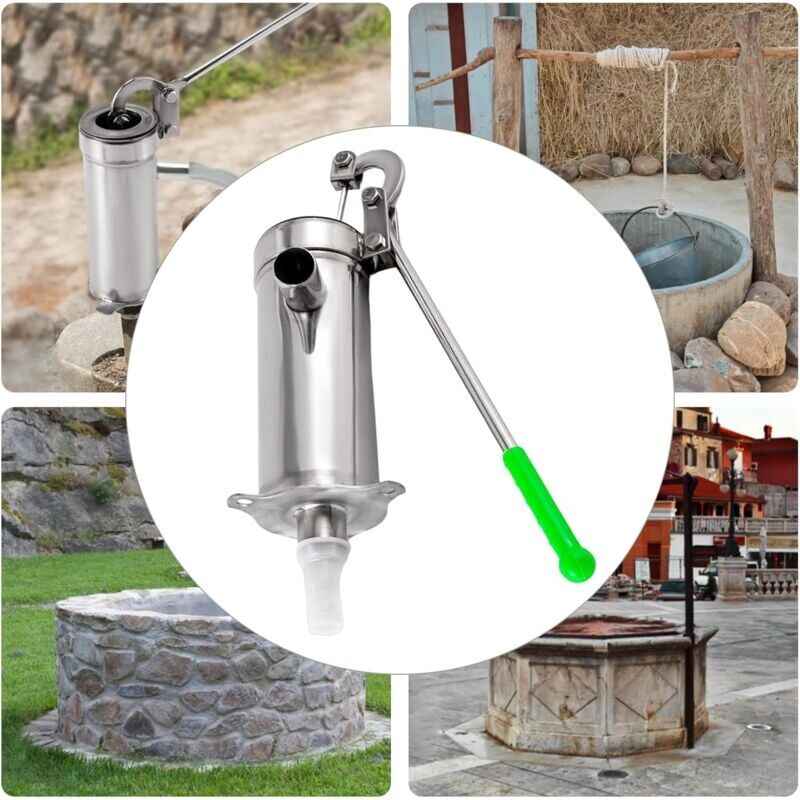 Hand Pump Manual Water Pump Stainless Steel Groundwater Up to 10m Depth