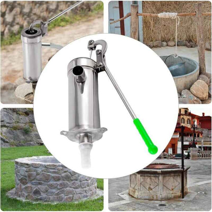 Hand Pump Manual Water Pump Stainless Steel Groundwater Up to 10m Depth