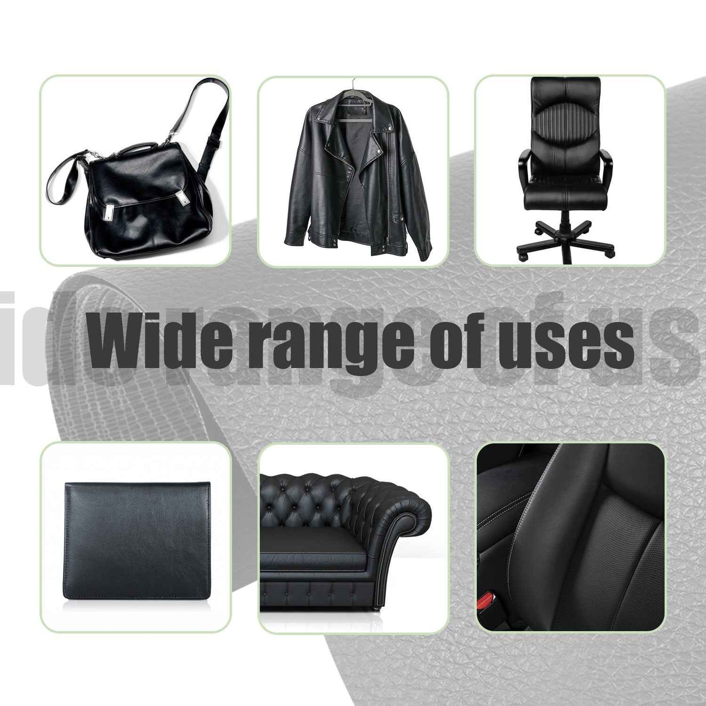 Self-adhesive repair patch artificial leather 50x138 cm Black Black Black Variety