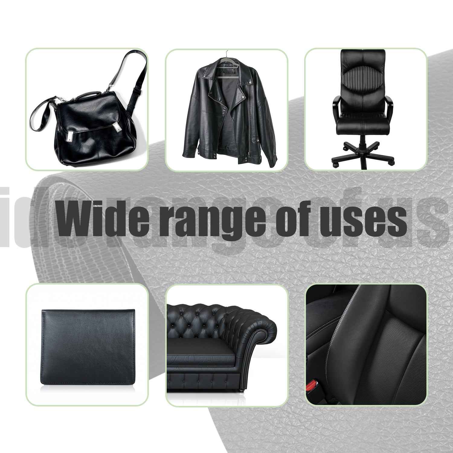 Self-adhesive repair patch artificial leather 50x138 cm Black Black Black Variety
