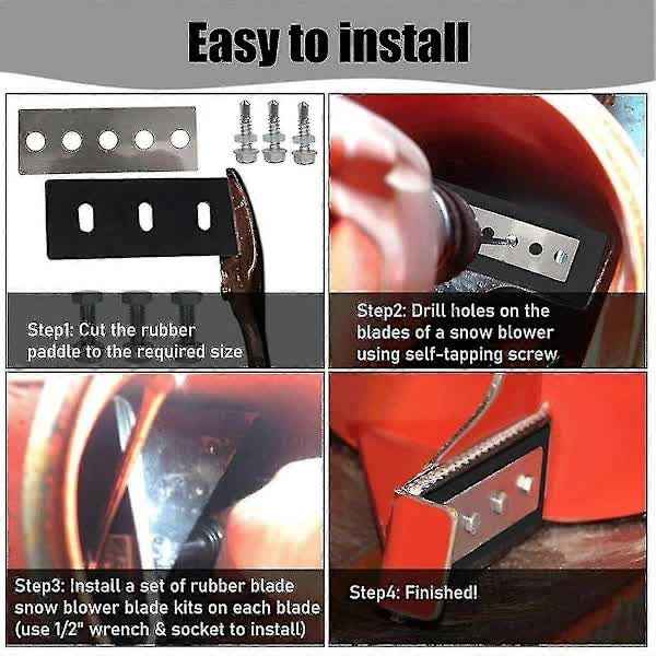 Snowblower Impeller Kit 1/4 Inch 3-Blade Universal for 2-Stage Machine Modification