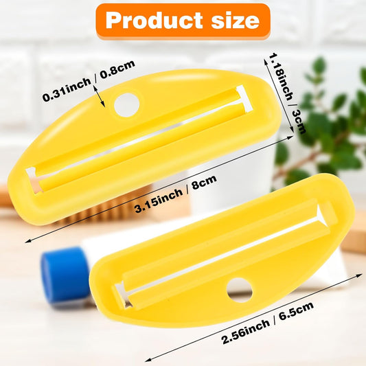 10pcs Toothpaste Squeezer, Plastic Tooth Paste Tube Wringer Dispensers Hanging Toothpaste Clips for Bathroom Saving Facial Cleanser Creams Paint, Assorted Colors
