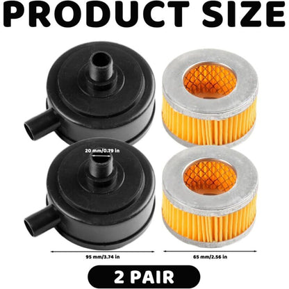 20mm Thread Air Compressor Intake Filter Muffler with Plastic Cover 2pcs for Pneumatic Tools