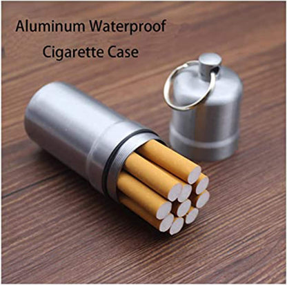 Cigarette Box, Aluminum Alloy Cigarette Case, Airtight Smell Proof Container, Cylinder Sealed Portable Waterproof Unique Birthday for Women Men 2pcs