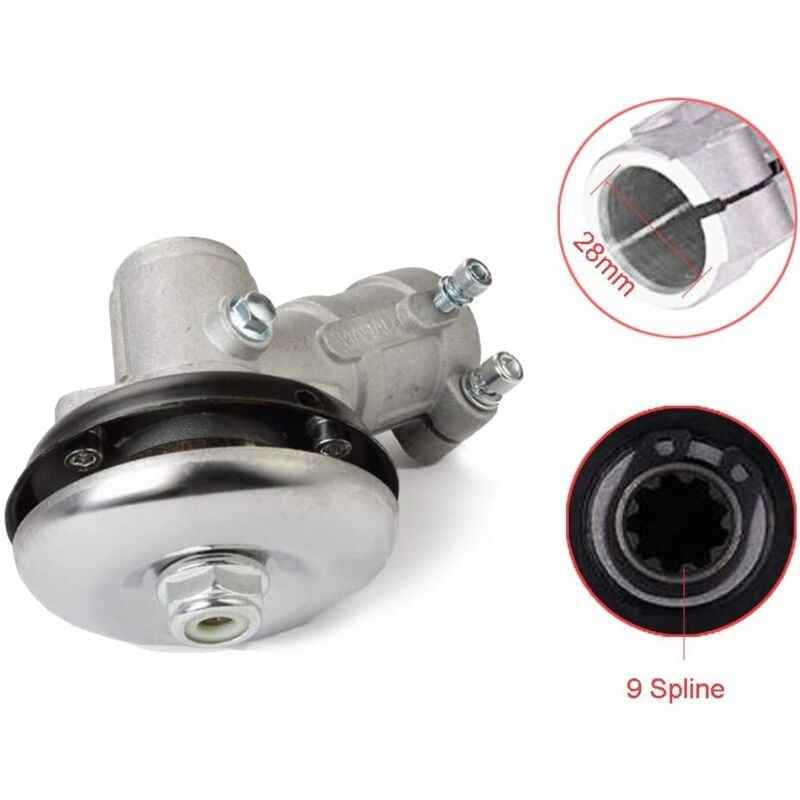 28mm Brushcutter Gearbox, 9 Teeth Round Universal Gearbox Compatible with Grass Trimmer and Chainsaw