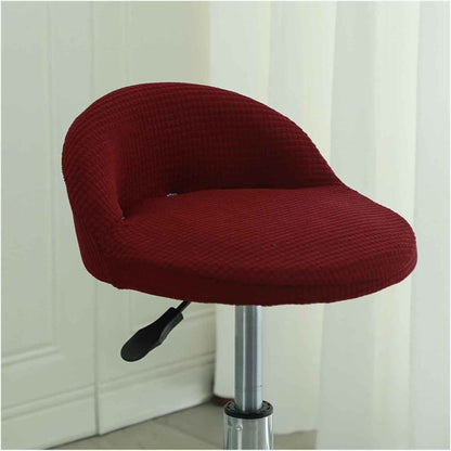 E,1PC, Round Bar Stool Covers Slipcovers Low Back Set of 4/2, Anti-Slip Counter Stool Chair Covers with Elastic Band, Curved Back Kitchen Chair Covers Slipcovers, Easy to Install