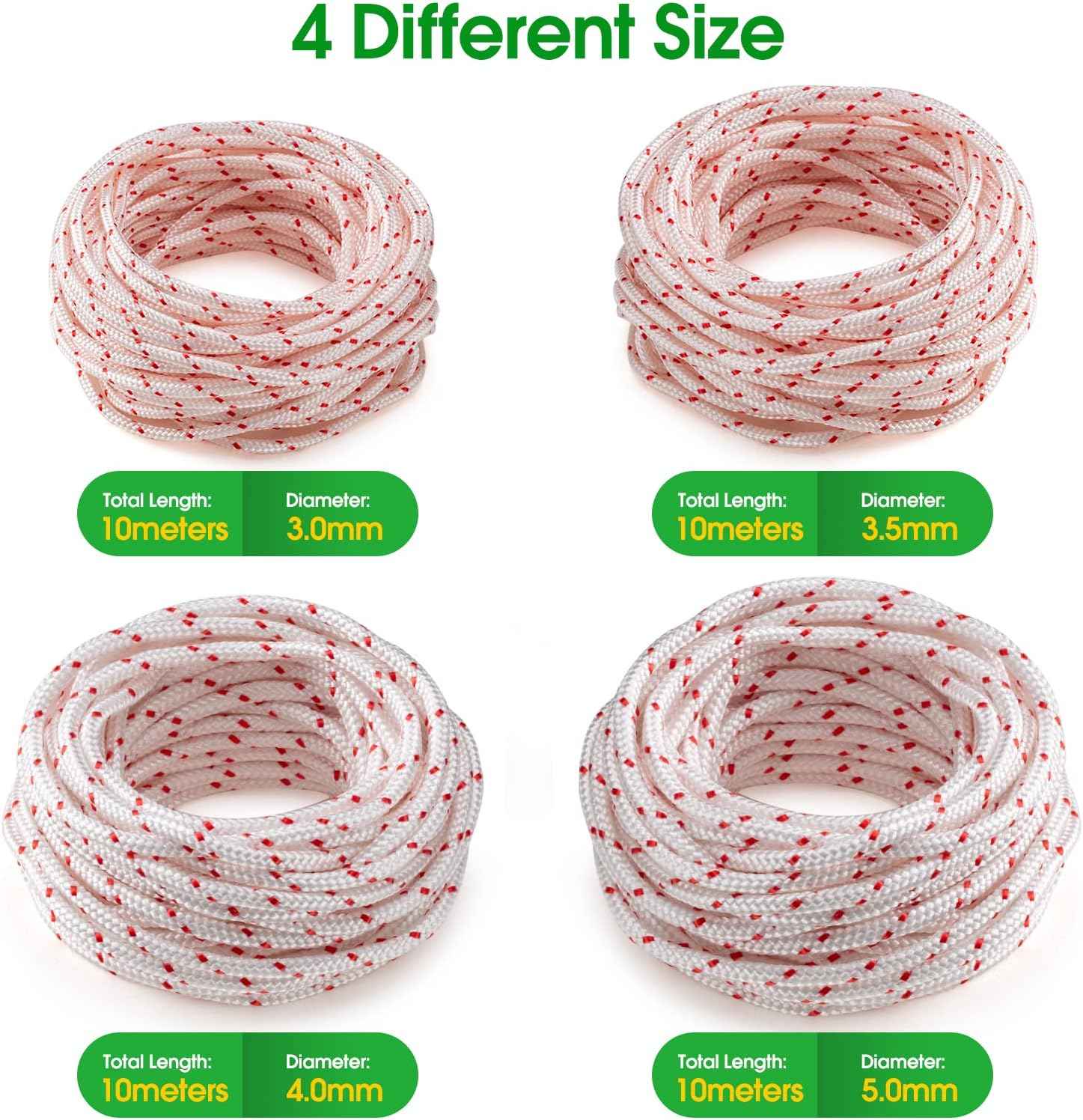 Replacement Starter Pull Cord (3.5mm) — 10 Meters (10M) — Compatible with Husqvarna, STIHL, and Craftsman