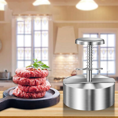 Hamburger Press - Round Stainless Steel Non-Stick Hamburger Press - Patty Mold - Grilling Tool - Patty Mold