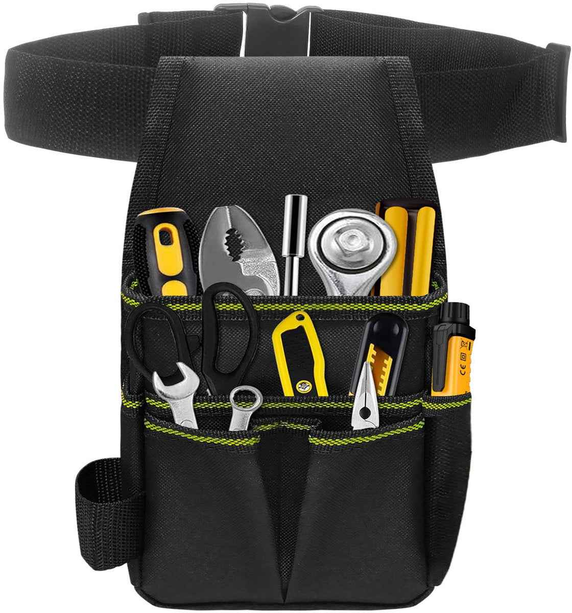 Tool Bag - Hardware Tool Bag - Hardware Storage Bag - Waist Bag - Small Oxford Canvas Tool Bag - with Adjustable Nylon Waist Strap, Suitable for Electricians, Carpenters, and Repair Technicians.