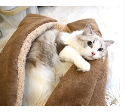 Dog Bed - Cat Bed - Dog Mat - 2-in-1 Warm Cat Bed - Pet Bed - Cat Sofa - Cat - Soft and Fluffy - 70*50cm