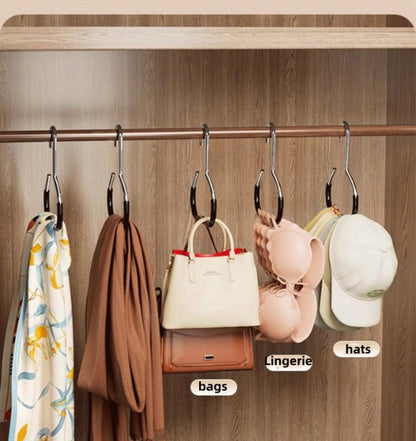 10-pack - Non-slip - Space-saving - Storage rack - Wardrobe belt/scarf hooks - Suitable for displaying hats, vests, ties, shawls (black)