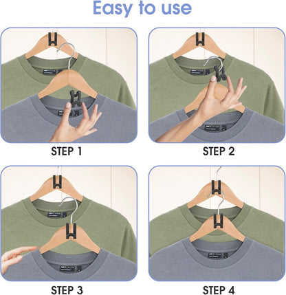 Hanger Hooks | Hooks - S-Hook Hangers - Black - Pack of 100 - Coat Hooks - Space-Saving Hanger Connector Hooks - Plastic Hanger Connectors - Ideal for Organizing Your Wardrobe