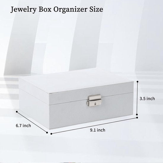 2-Tier Jewelry Box - With Removable Drawer & Lock - Large Storage Capacity for All Jewelry - Black