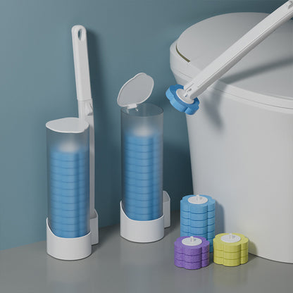 Toilet brush - Replacement brush heads - Replaceable toilet brush set - Highly effective cleaning - Suitable for bathrooms and toilets -40*10cm- Hygienic and convenient (Ocean Blue)