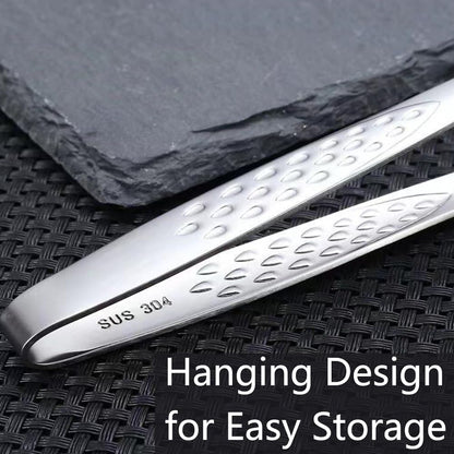 Meat Tongs - Barbecue Tongs - Kitchen Tongs - Serving Tongs - Cooking Tweezers - Grill Tongs - Gourmet Tongs - BBQ Accessories - Chef Tweezers - Kitchen Utensils - Meat Turning - Korean BBQ - Professional Stainless Steel - Gold - 2 Pieces
