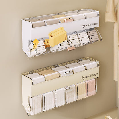 Underwear women's storage box - Premium quality - Storage box with lid - Clothing storage box - clothes rack - wardrobe - clothes hangers - Drawer - storage cabinet with compartments - Plastic storage box - Underwear - Socks - Hanging without drilling - W