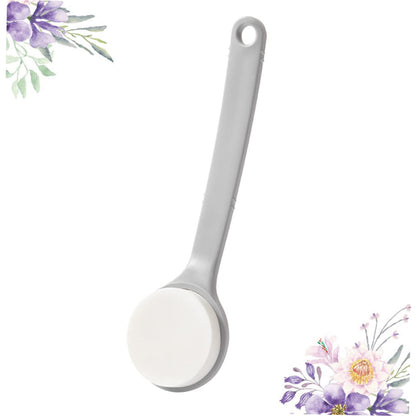 Back Brush with Long Handle - Bath Brush - Shower Brush - Back Scrubber - Bath Sponge on Handle - Back Scrubber - Bathroom Accessories - Shower Sponge - Sponge with Handle - Back Sponge - Bathroom Supplies - Scrubbing - Hangable - Gray - 2 Pieces