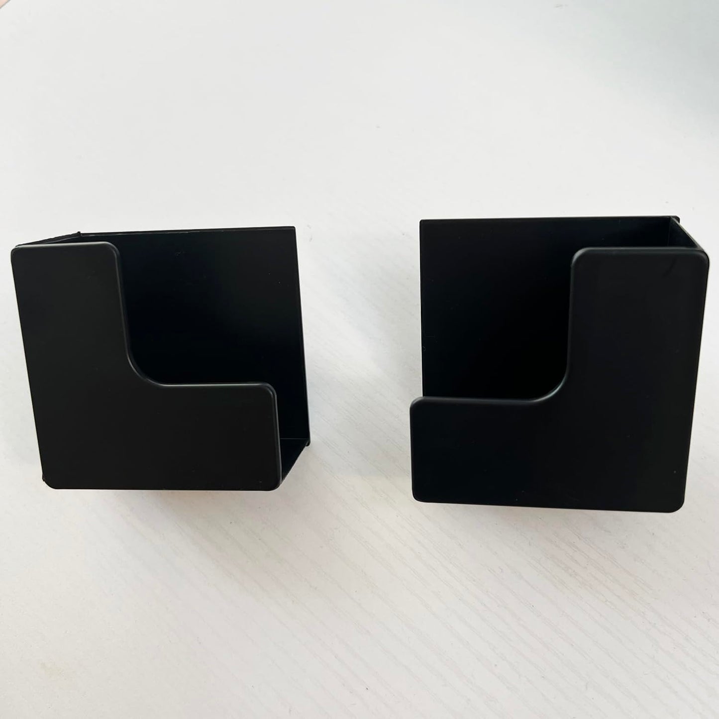 Self-adhesive Wall Hooks - Scale Holder - Wall Bracket Without Drilling - Bathroom Accessories - Universal Wall Hooks - Tablet Holder Wall - Kitchen Organizer - Storage System - Towel Hooks - Strong Adhesive - Black - 4 Pieces
