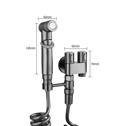 Bidet Sprayer - Hand Shower Toilet - Shattaf - WC Shower - Toilet Sprayer - Hand Bidet - Bidet Faucet - Intimate Hygiene - Stainless Steel - Bathroom Accessories - Complete Set with Hose - Including Adapter 1/2 to 3/8 - Gray - 1 Piece