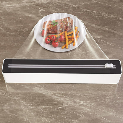 Foil Cutter - Cling Film Dispenser - Aluminum Foil Holder - Foil Cutter - Kitchen Drawer Organizer - Paper Towel Holder - Wrapping Paper Cutter - Baking Paper Holder - Refillable Foil Holder - Kitchen Gadgets - Compact Design - White - 1 Piece