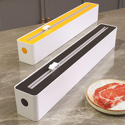 Foil Cutter - Cling Film Dispenser - Aluminum Foil Holder - Foil Cutter - Kitchen Drawer Organizer - Paper Towel Holder - Wrapping Paper Cutter - Baking Paper Holder - Refillable Foil Holder - Kitchen Gadgets - Compact Design - White - 1 Piece
