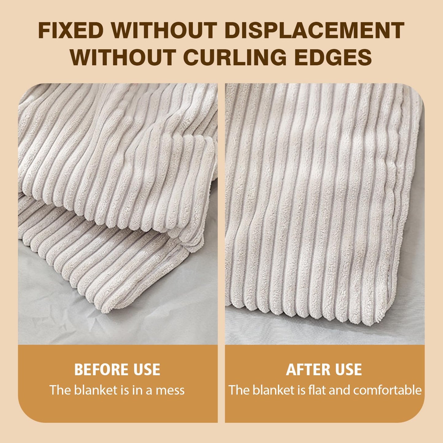Duvet Clips - Duvet Holders - Duvet Cover Clamps - Anti-Slip Fastening - Duvet Buttons - Bedding Accessories - Duvet Fixation - Prevents Shifting - Bedroom Interior - Duvet Cover Holder - Handy - Beige and White - 30 Pieces
