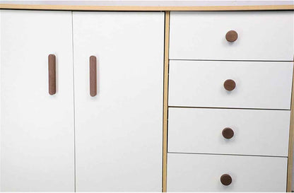 Furniture handles - Kitchen handles - Door handles - Cabinet handles - Drawer knobs - Furniture fittings - Kitchen fittings - Handles - Walnut - Wood - Wooden - Kitchen renovation - Modern - Black walnut - Bridge shape - Pitch 128mm - Walnut - Set of 4
