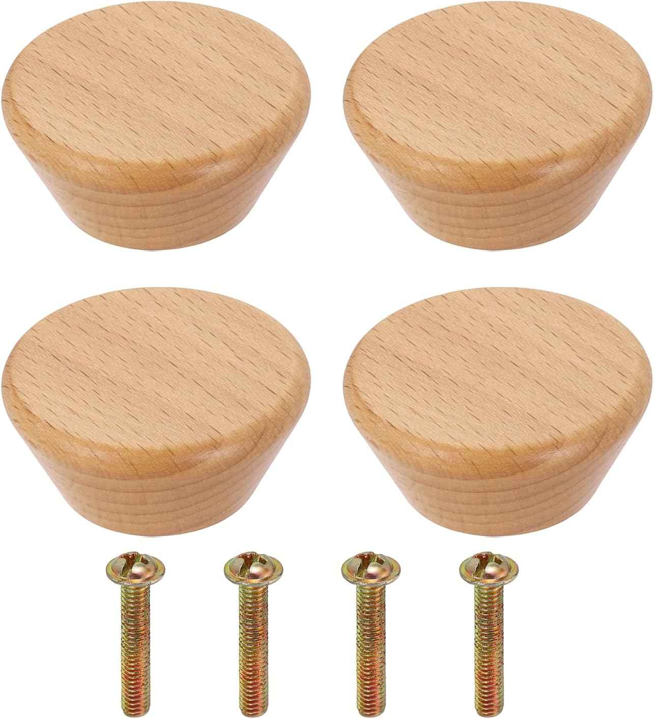 Furniture knobs - Drawer knobs - Cabinet knobs - Furniture handles - Kitchen handles - Door handles - Cabinet handles - Furniture fittings - Kitchen fittings - Handles - Beech wood - Wood - Wooden - Scandinavian - Round - Design - Natural - Beech - Set of