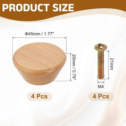 Furniture knobs - Drawer knobs - Cabinet knobs - Furniture handles - Kitchen handles - Door handles - Cabinet handles - Furniture fittings - Kitchen fittings - Handles - Beech wood - Wood - Wooden - Scandinavian - Round - Design - Natural - Beech - Set of