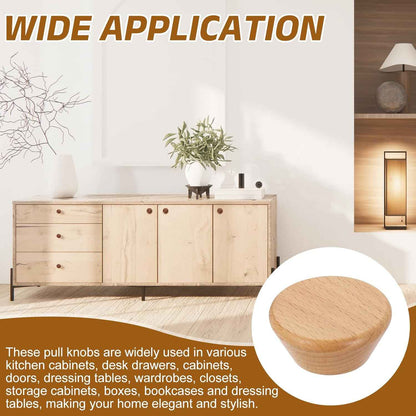 Furniture knobs - Drawer knobs - Cabinet knobs - Furniture handles - Kitchen handles - Door handles - Cabinet handles - Furniture fittings - Kitchen fittings - Handles - Beech wood - Wood - Wooden - Scandinavian - Round - Design - Natural - Beech - Set of