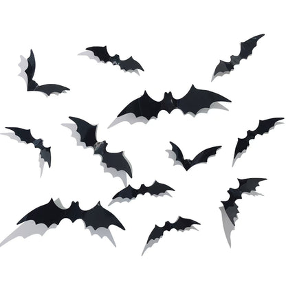 Halloween Bat Wall Stickers - Removable Spooky Decor Decals