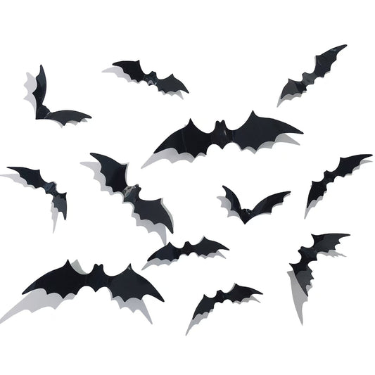 Halloween Bat Wall Stickers - Removable Spooky Decor Decals