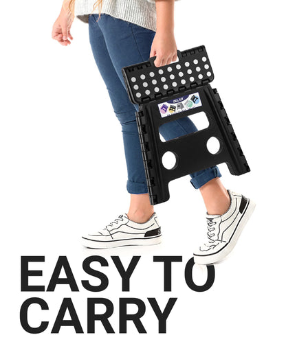 Black large thick anti slip folding stool for outdoor camping, portable folding stool for home use, multifunctional home leisure, and more