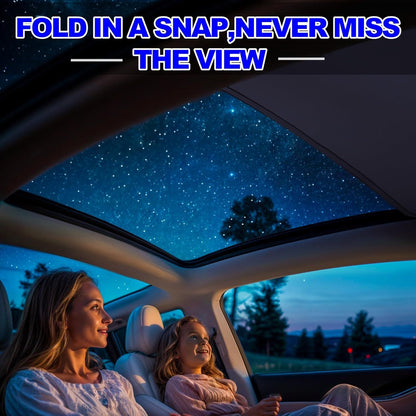 2025/2026 Tesla Model Y Juniper Sunshade Roof, Foldable Heat Blocking,UV Protection & Reflective Sunroof Shade with Nano Ice-Crystal Coatings for Tesla Model Y Accessories