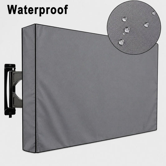 Weatherproof Outdoor TV Cover for Wall-Mounted Flat Screens – Waterproof, Dustproof, and UV-Resistant Protection for Patio, Balcony, and Garden Entertainment Areas (80"-85"(191x114×13cm), Grey)