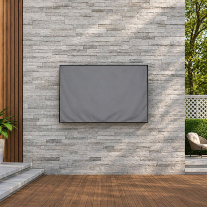 Weatherproof Outdoor Wall-Mounted TV Cover, 210D Oxford Fabric, Dustproof, Waterproof, and UV-Resistant for Patio, Terrace, and BBQ Area Use (55"-58"(137×89×13cm), Grey)